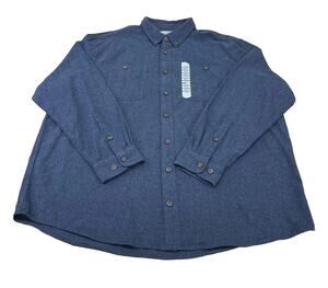 Duluth Trading Co Shirt Free Swingin Flannel Relaxed Fit Mens 2XLT Blue Workwear
